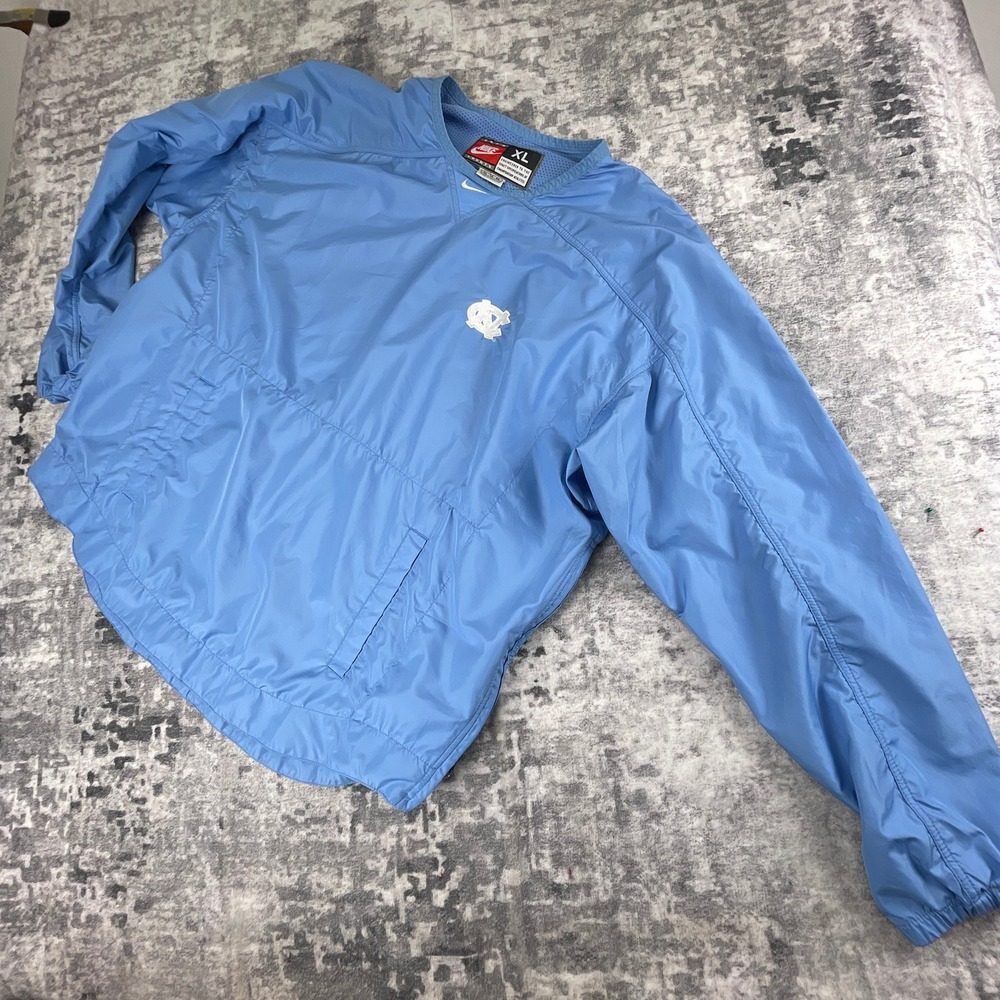 Vtg Nike Mens XL UNC Tar‎ Heels Windbreaker Pullover 90s Blue NCAA Jacket